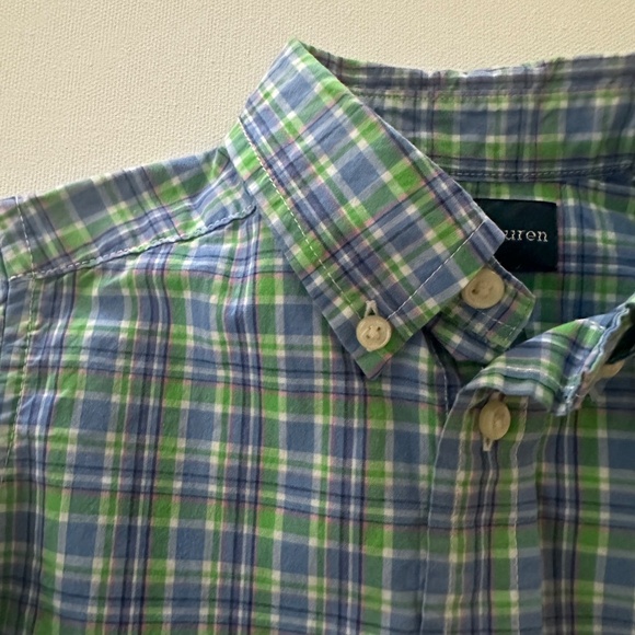 Ralph Lauren 2T Toddler Boy Blue Green Short Sleeve Shirt Spring Summer - Picture 3 of 6